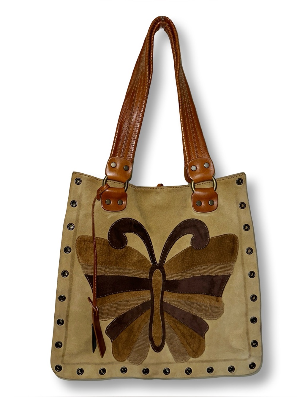Vintage Dolce & Gabbana Suede Butterfly Tote